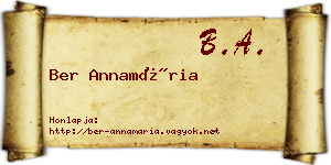 Ber Annamária névjegykártya